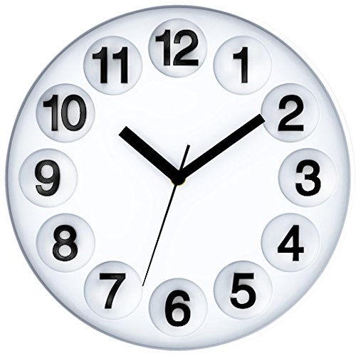 Postershop ZH09752B Wall Clock, Plastik, White, 30 x 30 x 5 cm von Postershop