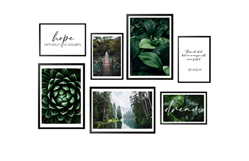 Postertech® Mood Poster Set, Bilder als Wanddeko, Wohnzimmer & Schlafzimmer Wald Natur Lifestyle Deko (Ohne Rahmen - DIN A4 & DIN A3, Green Forest) von Postertech