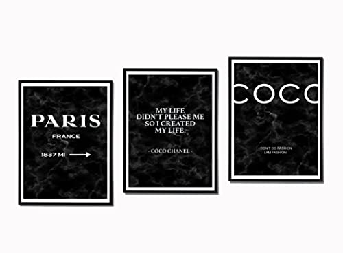 Postertech® Premium Poster Set | 4 Bilder als stilvolle Wanddeko | 4X DIN A4 | Schwarz Weiss COCO Set (3er schwarz neu) von Postertech