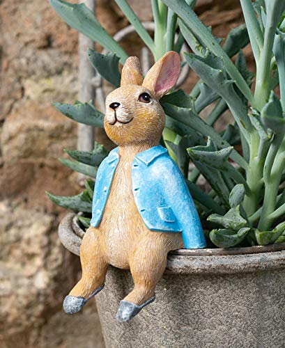 Pot Buddies Beatrix Potter Peter Hase sitzende Figur Pflanztopf Hänger - Handgefertigte Gartenfigur - Deko Blume Pflanzgefäß Figur von Pot Buddies