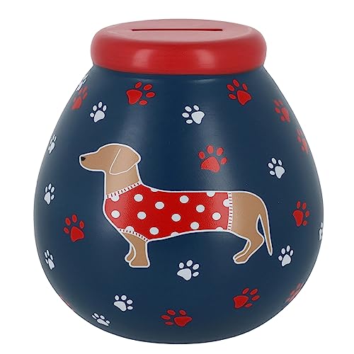 Pot Of Dreams K92530 Spardosen, Motiv: Hunde und Katzen bis zu Haus und Baum des Lebens, Motiv Smash to open Sparkasse, gepunkteter Dackel, 14 x 14 x 14 cm von Pot Of Dreams