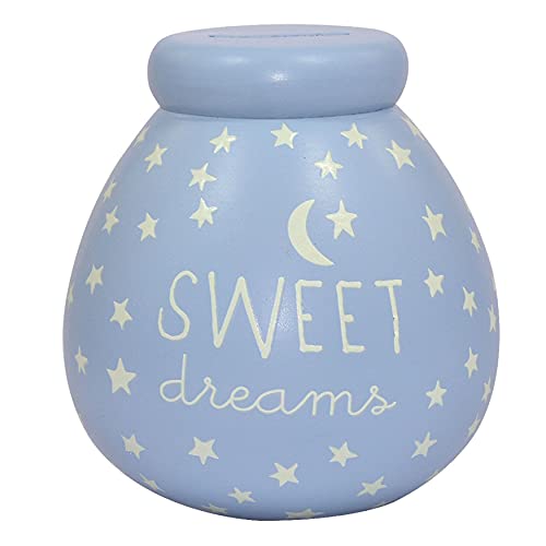 Pot Of Dreams Money Sweet Dreams Fundbox | Break to Open Sparschwein Bank Pot für Kinderzimmer Raumdekoration | Funktionelle Geburtstagsidee | Keramik | Hellblau, Einheitsgröße von Pot Of Dreams