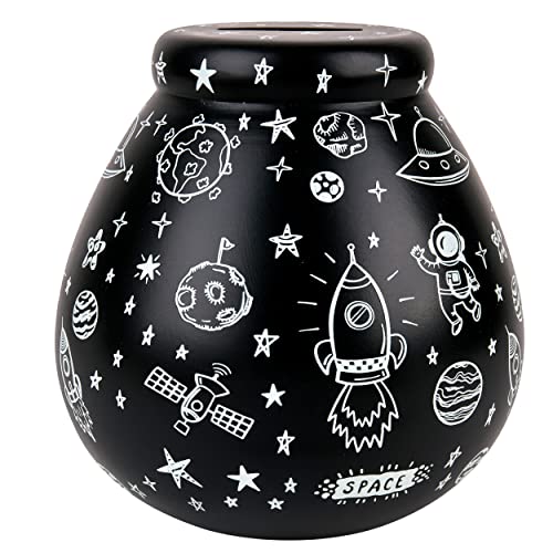 Pot of Dreams Handbemalte Spardose aus Keramik, platzsparend, handgefertigt, Weiß und Schwarz, perfektes dekoratives Geschenk für Urlaub und Familienurlaub Pot of Dreams Handbemalte Spardose aus Keramik, platzsparend, handgefertigt, Weiß und Schwarz, perfektes dekoratives Geschenk für Urlaub und Familienurlaub von Pot Of Dreams