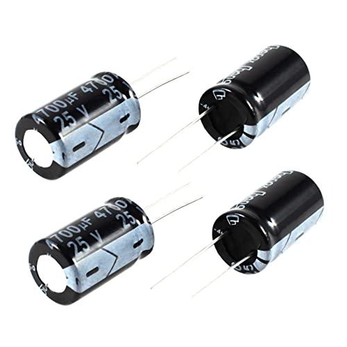 Potadak 4 Stueck 4700UF 25V 105C Elektrolyt-Kondensatoren Schwarz 26X16mm von Potadak