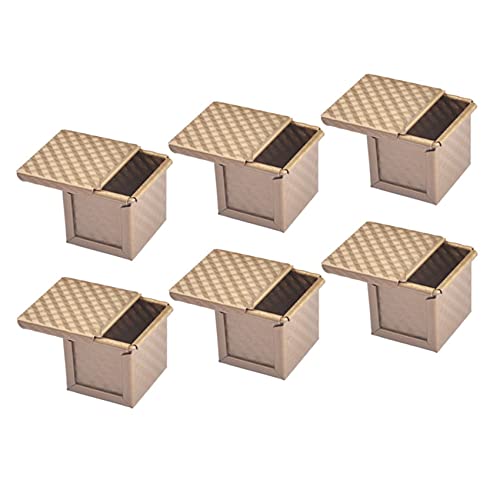 Potadak 6X Quadratische Kasten Form mit Deckel Toast Form Brot Form Pullman Kasten Form mit Deckel Antihaft von Potadak