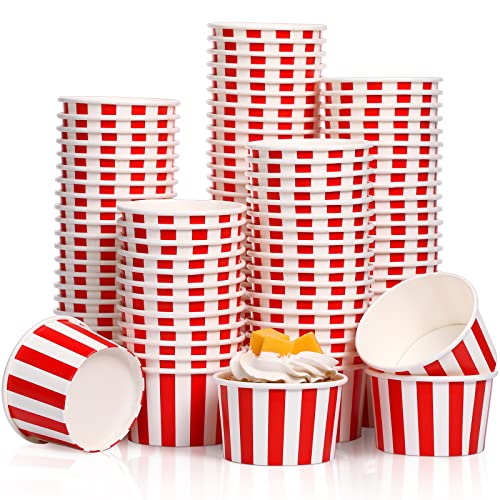 200 Stück Karnevals-Dekorationen, rot-weiß gestreift, 156 ml, Papier-Eisbecher, Einweg-Eisbecher, Joghurt-Dessertbecher für heiße Suppe, Snacks, Leckereien, Karneval, Mottoparty-Dekorationen 200 Stück Karnevals-Dekorationen, rot-weiß gestreift, 156 ml, Papier-Eisbecher, Einweg-Eisbecher, Joghurt-Dessertbecher für heiße Suppe, Snacks, Leckereien, Karneval, Mottoparty-Dekorationen von Potchen