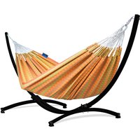 Potenza Outdoor Hängematte Mit Gestell Für 2 Personen I Morena -100% Baumwolle Doppelhängematte 230x160 cm, 220Kg Hängemattengestell von PotenzaDE
