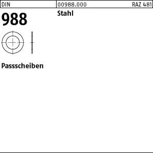 100 Paßscheiben DIN 988 Stahl 50 x 62 x 0,1 von Potsdamer Schrauben