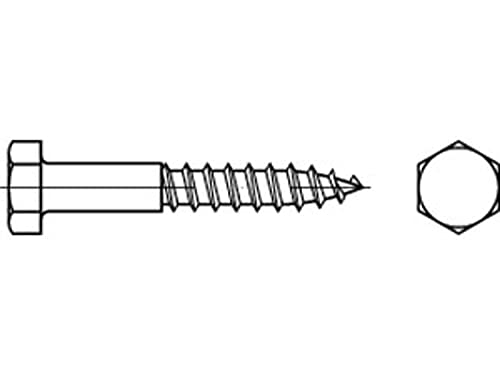 Sechskant-Holzschraube Ø 8,0 x 50 mm DIN 571, gal. verzinkt (VPE 200) von Potsdamer Schrauben