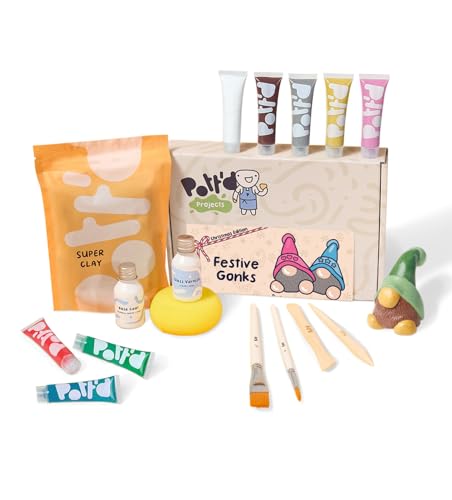 Pott'd Mini-Töpfer-Sets | Lufttrocknendes Töpferset für Erwachsene | Mit Farben, Töpferwerkzeugen und lufttrocknendem Ton ganz ohne Brennen | KOSTENLOSE Online-Anleitung | Perfekt für Anfänger von Pott'd