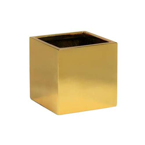 Pottery Pots Plant Pot Fleur M, Platinum Gold | L: 20 x W: 20 x H: 20 von Pottery Pots