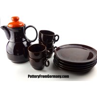 1960Er Jahre Braun Kaffee Teekanne Orange Deckelkanne, Winterling Geschenk Westdeutsche Keramik Wabisabi von PotteryFromGermany