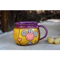 Affe Becher, Lustige Tasse Affe, Kindertasse, Handgemachte Mit Keramik Becher Für Kinder, Große Kaffeetasse von PotteryPapas