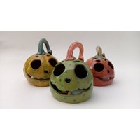 Beängstigend Kürbis Halloween, Süßes Oder Saures, Halloween Kerze Jack O Lantern, Dekor, Keramik Kürbis, Handgemachtes Geschenk von PotteryPapas