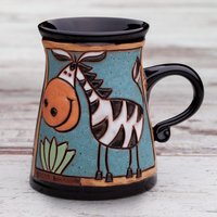 Einzigartige Kaffeebecher, Keramik-Kaffeebecher, Lustige Tiere Becher, Zebra-Becher, Kinderbecher, Handgemachte Tasse, Keramikkaffeebecher von PotteryPapas