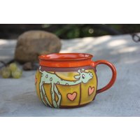 Giraffe Tasse, Kaffeetasse, Teetasse, Lustiger Becher, Unikat Handgemachte Tier Tassen, Kinderbecher von PotteryPapas