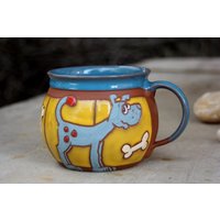 Handgemachte Keramiktasse Mit Hund, Große Kaffeetasse, Hundeliebhaber Becher, Tasse Für Kinder, Becher Lustige Tasse, Handgemacht, Kinder Hundebecher von PotteryPapas