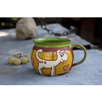 Handgemachter Becher, Keramik Tiere Hundeliebhaber Kaffeetasse, Teetasse, Hund Kindertasse, Lustiger Tier Becher von PotteryPapas