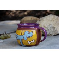 Handgefertigte Becher, Teebecher Handgemacht, Keramikbecher, Hundebecher, Hundeliebhaberbecher, Lustige Kaffeebecher Tiere Kinderbecher von PotteryPapas