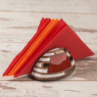 Handgemachter Keramik-Serviettenhalter, Tischdekoration, Keramikgeschirr, Einzigartiger Briefhalter Aus Ton, Gastgeschenk von PotteryPapas