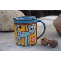 Kaffeebecher Keramik, Handgemachte Kaffeetasse, Tasse Katzentasse, Handgemacht, Tiere Becher von PotteryPapas