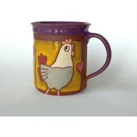 Kaffeetasse, Einzigartige Teetasse, Keramiktasse, Lustige Tasse, Huhn-Becher, Kaffee-Lustige Keramik-Kaffee-Tasse, Keramik-Tee-Becher, Hen-Becher von PotteryPapas