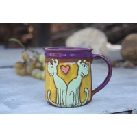 Kaffeetasse, Handgemachte Hundetasse, Keramiktasse, Tonbecher, Handbemalte Tasse, Unikat, Handgefertigte Lustiger Becher, Hund Mug von PotteryPapas