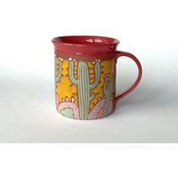 Kaffeetasse, Kaktus-Teetasse, Keramikbecher, Handgemachte Tassen, Kaktus-Liebhaber-Becher, Kaktuskaffeetasse, Arizona Kaktustasse von PotteryPapas