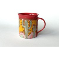 Kaffeetasse, Kaktus-Teetasse, Keramiktasse, Handgemachte Tassen, Kaktusliebhaber-Tasse, Kaktus-Kaffeetasse, Arizona-Kaktustasse von PotteryPapas