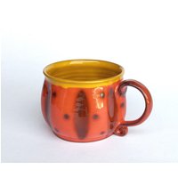 Kaffeetasse Handgemacht, Keramik Teebecher, Orange Kaffeetasse, Keramik Tasse Handgemacht, Große von PotteryPapas