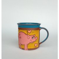 Kaffeetasse Mit Schwein, Einzigartige Teetasse, Keramiktasse, Lustige Schweintasse, Kaffeetasse, Keramikteebecher, Schweintasse von PotteryPapas