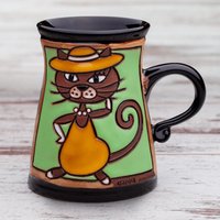 Katzentasse, Kaffeetasse, Keramiktasse, Lustige Tasse, Einzigartige Handgemachte Kindertasse, Gastgeberin Geschenk, Teetasse, Steinguttasse von PotteryPapas