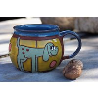 Keramik Becher, Handgemachte Tassen, Kinder Weihnachtsbecher, Kaffeetasse, Hundeliebhaber Hunde Becher von PotteryPapas