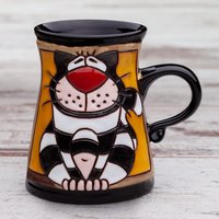 Keramik Becher, Handgemachter Steinzeug Kaffeetasse, Unikat Tier Einweihungsgeschenk, Teebecher, Katzentasse von PotteryPapas