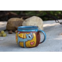 Keramik Becher, Katzen Steinzeug Einzigartige Kaffeetasse, Handgemachte Kindertasse, Lustige Tassen, Katzenliebhaber Accessoires, Kaffeebecher von PotteryPapas