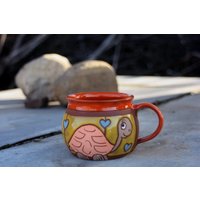 Keramik Becher, Kinder Schildkröte Steinzeug Kaffeetasse, Handgemachte Tasse, Einzigartige Teetasse, Kindertasse, Original Teetasse von PotteryPapas