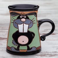 Keramiktasse, Lustige Kaffeetasse, Kaninchenbecher, Handgemachte Steinguttasse, Einzigartige Tasse, Tiertasse, Einweihungsgeschenk von PotteryPapas