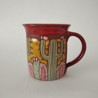 Keramik Kaffeetasse, Kaktus Becher, Espressotasse, Handgemachte Einzigartige Tasse von PotteryPapas
