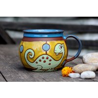 Keramiktasse, Geschenk Kinder Tasse, Handgemachte Dinosaurier Tassen, Keramik Handgemachte Kindertasse, Steinzeug Tassen, Tontassen, Teetasse von PotteryPapas