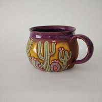 Keramiktasse, Kaktus-Kaffeetasse, Handgemachte Tassen, Kaktus-Tasse, Arizona-Tasse, Kaktus-Teetasse, Steinzeug-Becher, Tonbecher, Teetasse von PotteryPapas