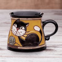 Keramik Becher, Katzenbecher, Kaffeebecher, Keramikbecher, Lustig Kinderbecher, Einzigartige Tiere Becher von PotteryPapas