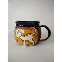 Keramiktasse, Tiere Tasse, Tasse Für Kinder, Handgemachte Teetasse, Katzenliebhaber Becher, Kaffeetasse, Lustige Katzentasse, Handgemachter Becher von PotteryPapas