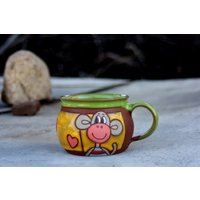 Lustige Handgemachte Tasse, Tiere Kinderbecher, Affenbecher, Keramik Handgemacht, Keramikbecher, Einzigartige Kaffeetasse, Handgefertigte Teebecher von PotteryPapas