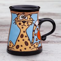 Lustige Tiere Tasse, Katzen Keramik Becher, Handgemachte Kaffeetasse, Tier Töpfern Becher Für Kinder, Katzentasse von PotteryPapas
