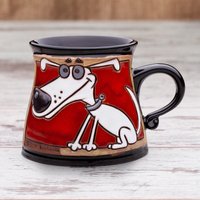 Lustiger Handgemachter Becher Mit Hund, Tierbecher, Keramikbecher, Hundebecher, Keramikbecher Handgemacht, Kaffeebecher, Hundebecher von PotteryPapas