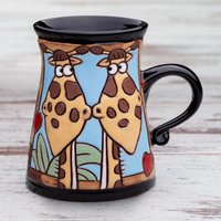 Ooak Tasse, Kindertasse, Giraffe Becher, Handgemachte Tasse Keramik, Tiere Für Kinder, Lustige Becher von PotteryPapas