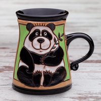 Panda Becher, Tierbecher, Lustiger Keramikbecher, Handgefertigter Steinzeugbecher, Kaffeebecher, Einzigartiger Einweihungsgeschenk von PotteryPapas