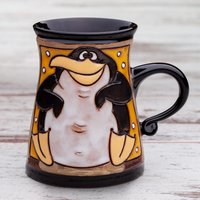Pinguin-Tasse, Lustige Kaffeetasse, Handgemachte Tasse, Keramiktasse, Kindertasse, Teetasse, Steinguttasse, Pinguintasse von PotteryPapas