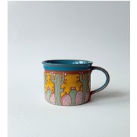 Tasse Mit Kaktus, Handgemachte Kaffeetasse, Keramik Kaktus Tasse, Einzigartige Teetasse, Handgemacht von PotteryPapas