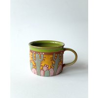 Tasse Mit Kaktus, Handgemachte Kaffeetasse, Keramik Kaktus Tasse, Einzigartige Teetasse, Handgemacht von PotteryPapas